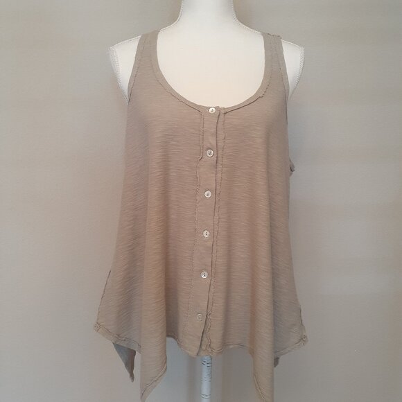 Cut Loose Cotton-Linen Tank - Picture 1 of 10